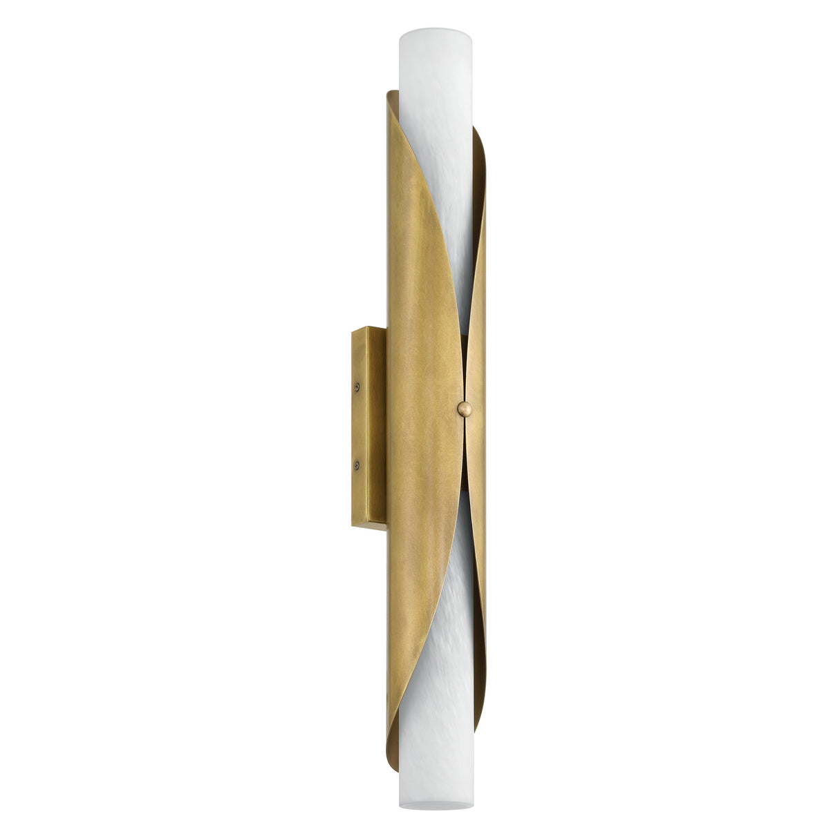 Alessio Extra Large Wall Sconce 30", Distressed Brass and Alabaster
