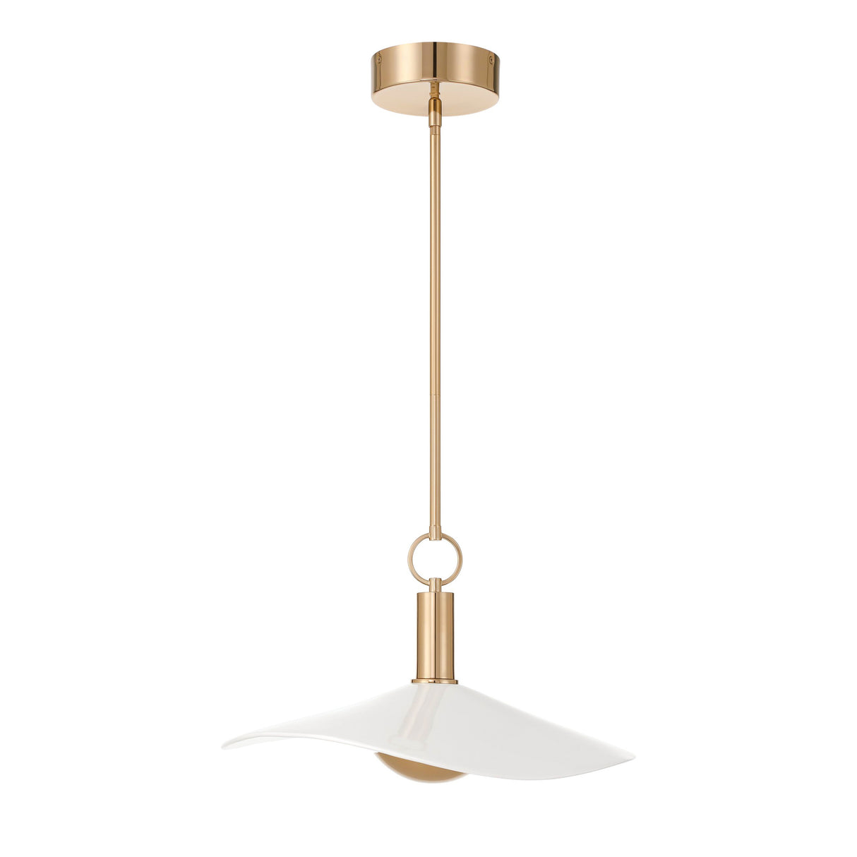 Celine Medium LED Semi-Flush Mount 18", Polished Brass and Glazed Ceramic
