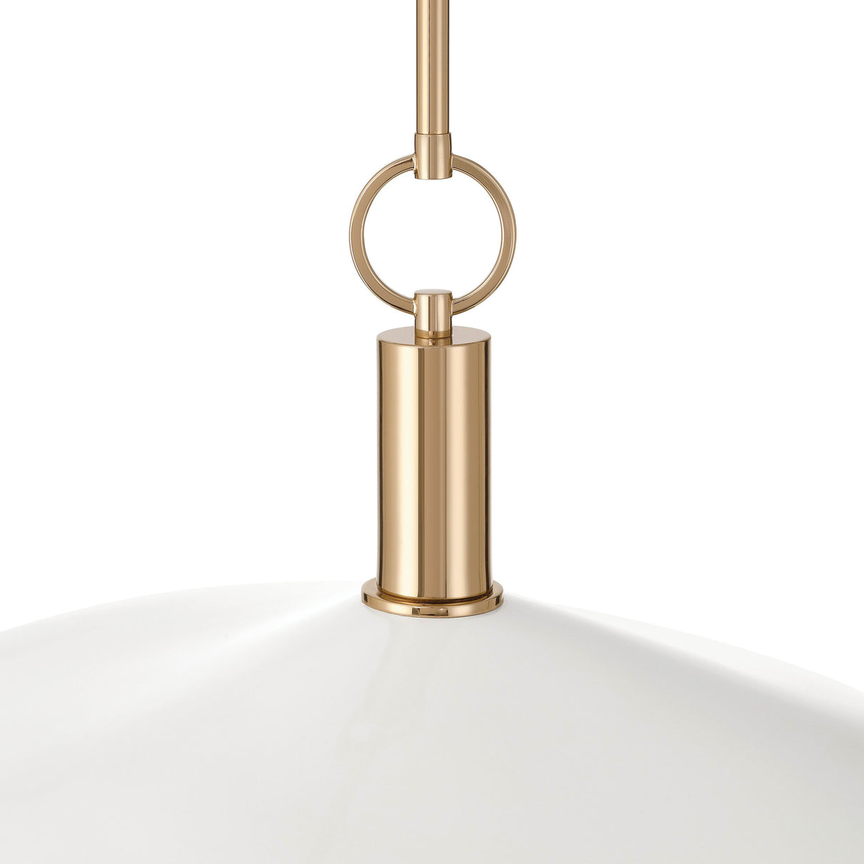 Celine Medium LED Pendant 18", Polished Brass and Glazed Ceramic
