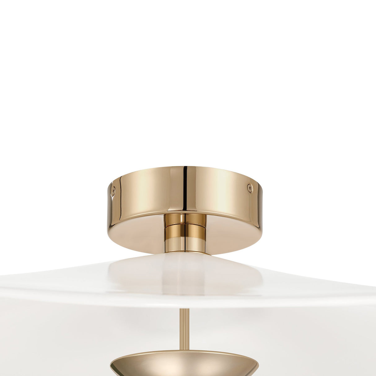 Celine Large LED Pendant 24", Polished Brass and Glazed Ceramic