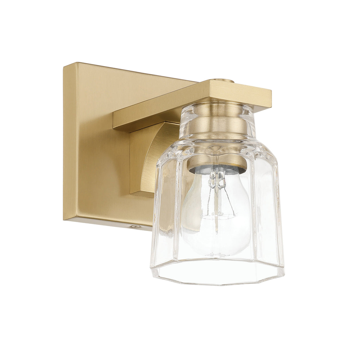 Kurt Vanity Wall Sconce, Satin Brass