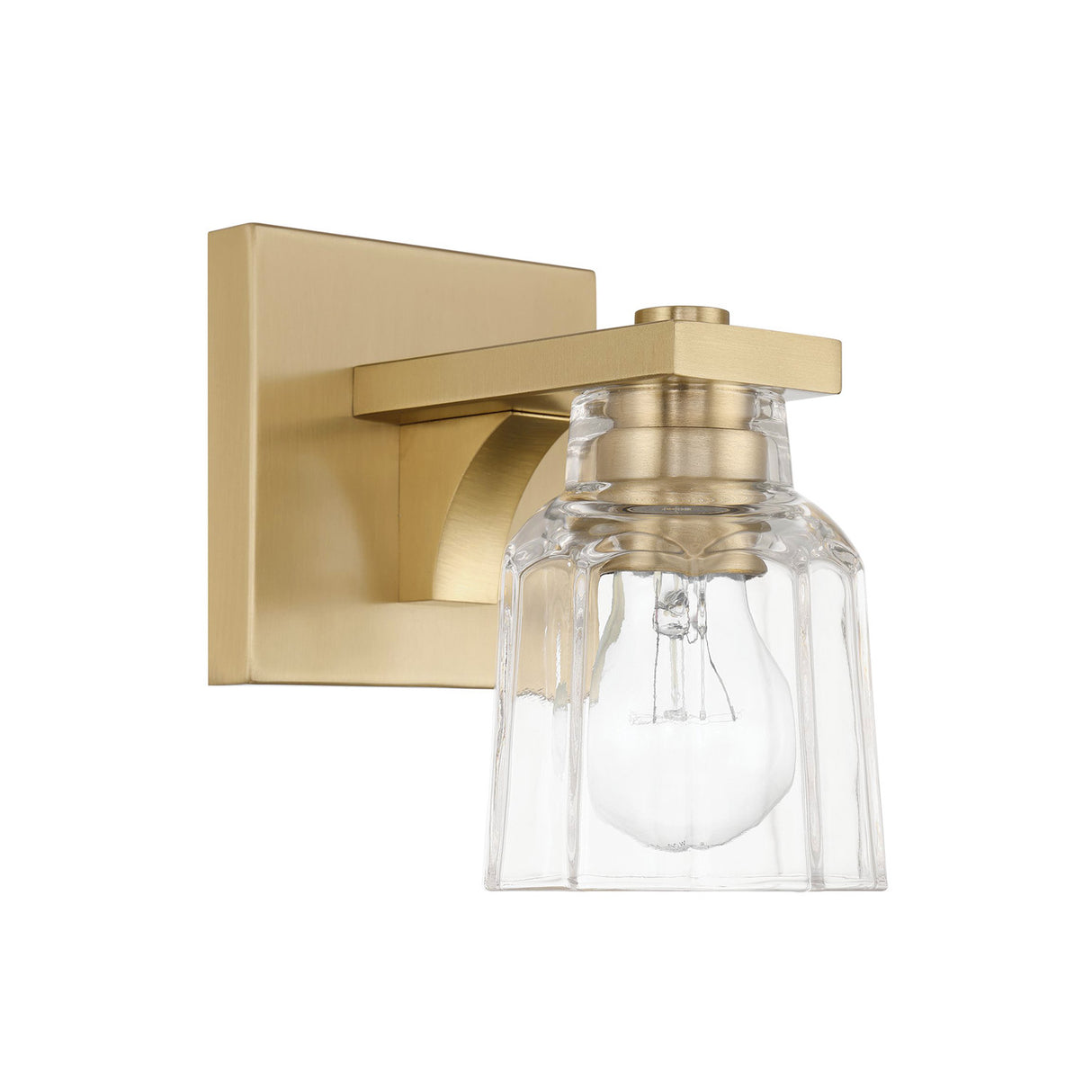 Kurt Vanity Wall Sconce, Satin Brass