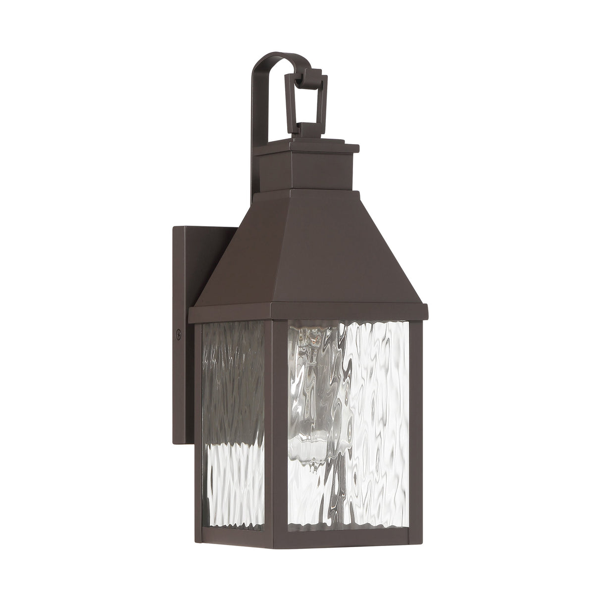 Westin Outdoor Wall Light, Small 14", Bronze and Water Glass
