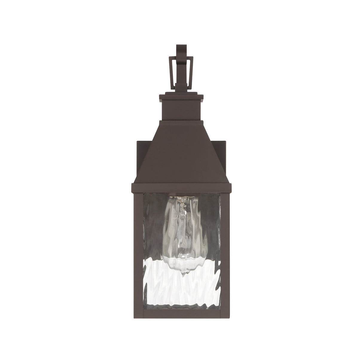 Westin Outdoor Wall Light, Small 14", Bronze and Water Glass