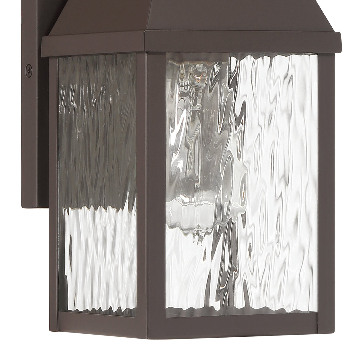 Westin Outdoor Wall Light, Small 14", Bronze and Water Glass
