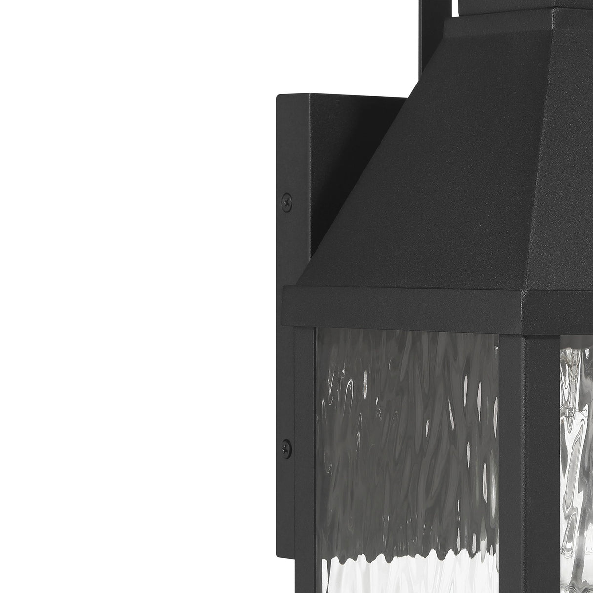 Westin Outdoor Wall Light, Medium 18", Black and Water Glass