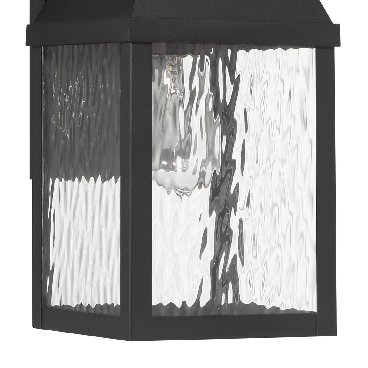 Westin Outdoor Wall Light, Medium 18", Black and Water Glass