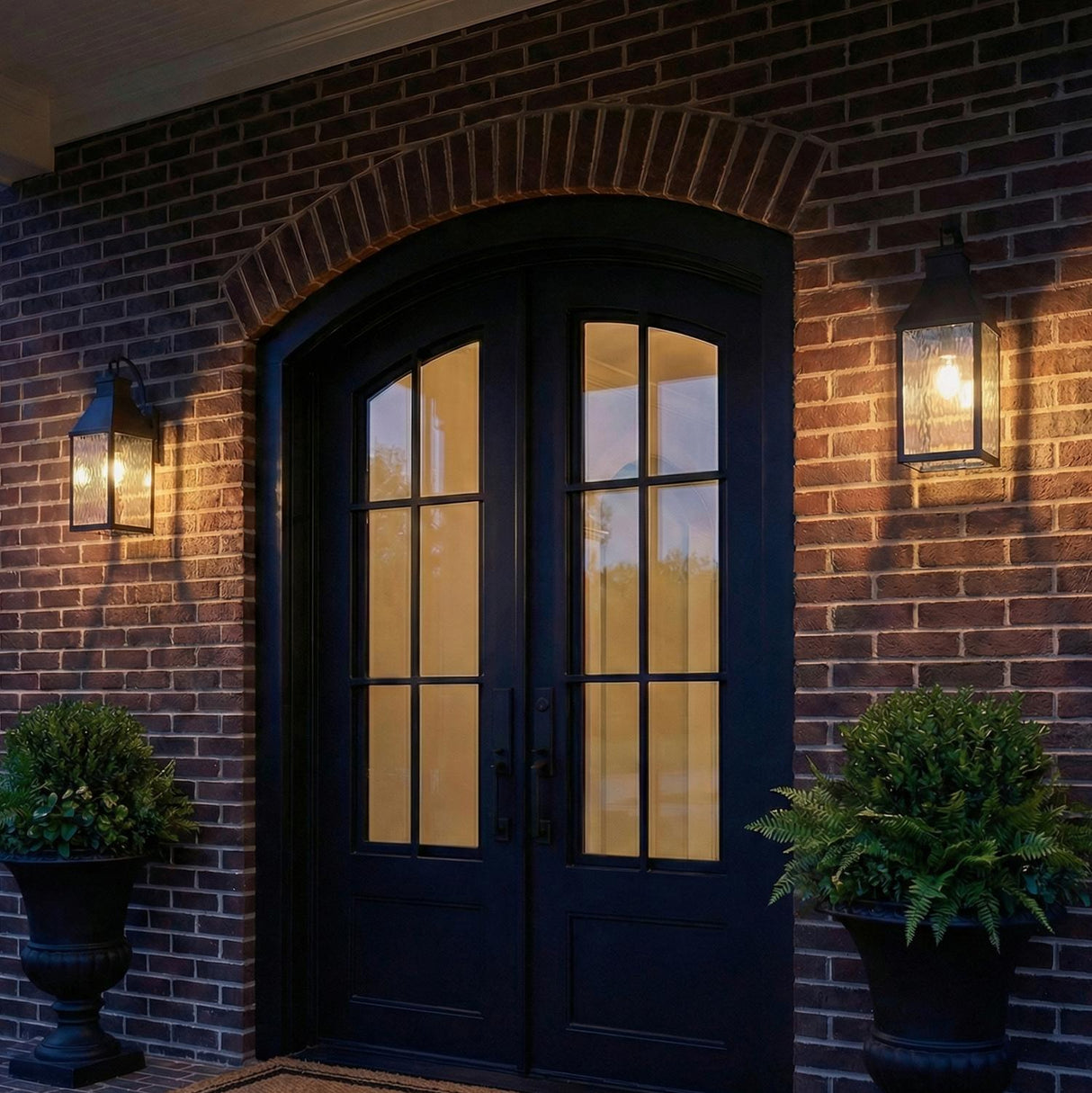 Westin Outdoor Wall Light, Large 23", Black and Water Glass