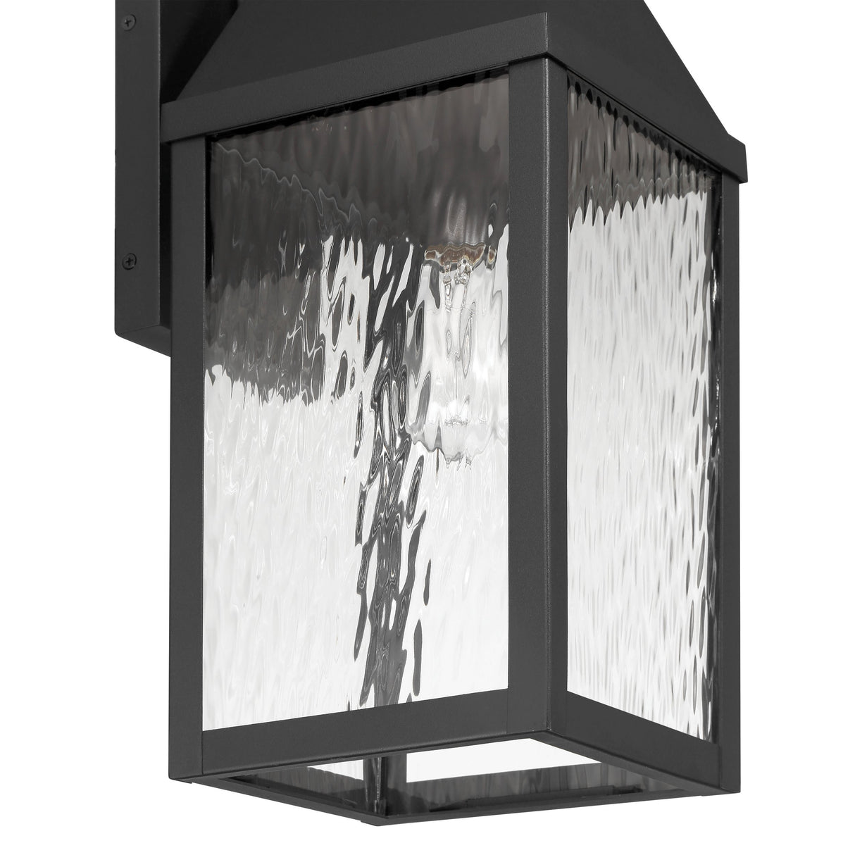 Westin Outdoor Wall Light, Large 23", Black and Water Glass
