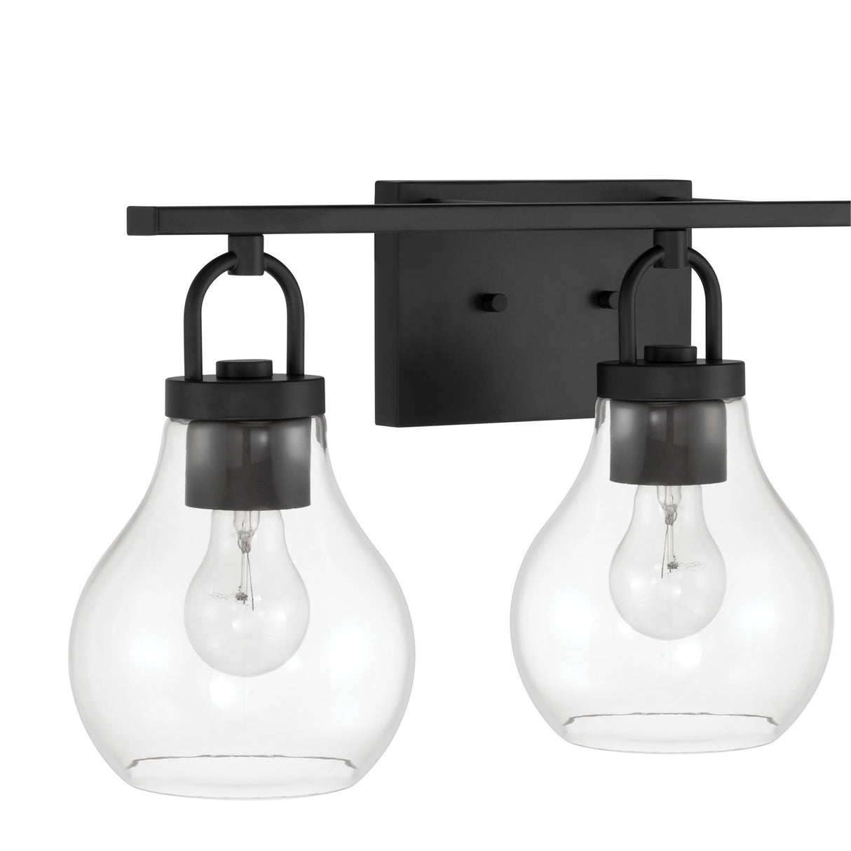 Naya 3 Light Vanity 24", Matte Black and Clear Glass