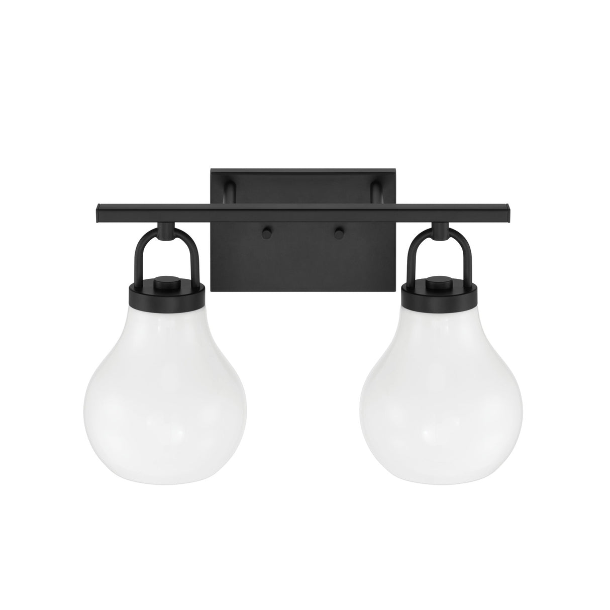 Naya 2 Light Vanity 16", Matte Black and Opal Glass