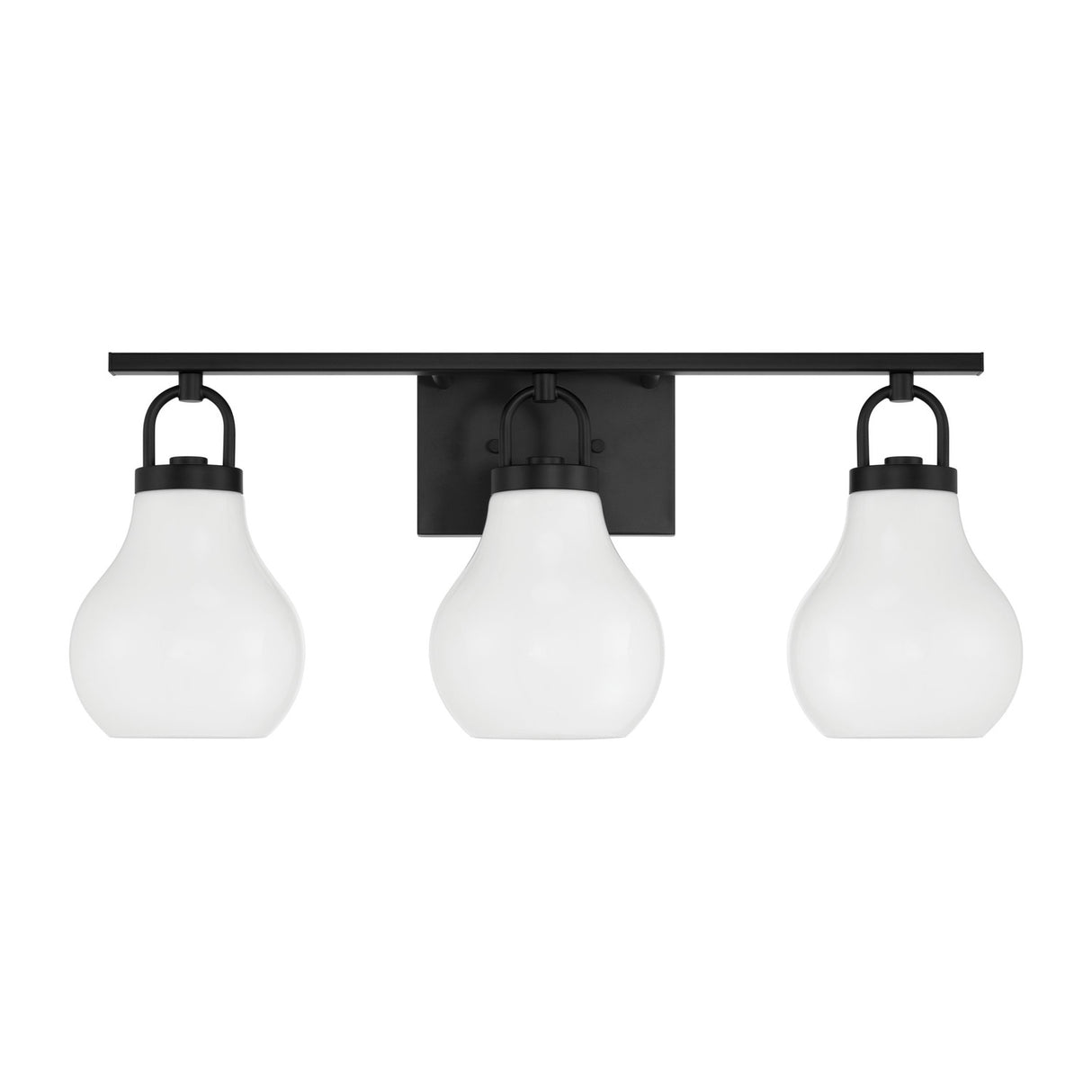 Naya 3 Light Vanity 24", Matte Black and Opal Glass