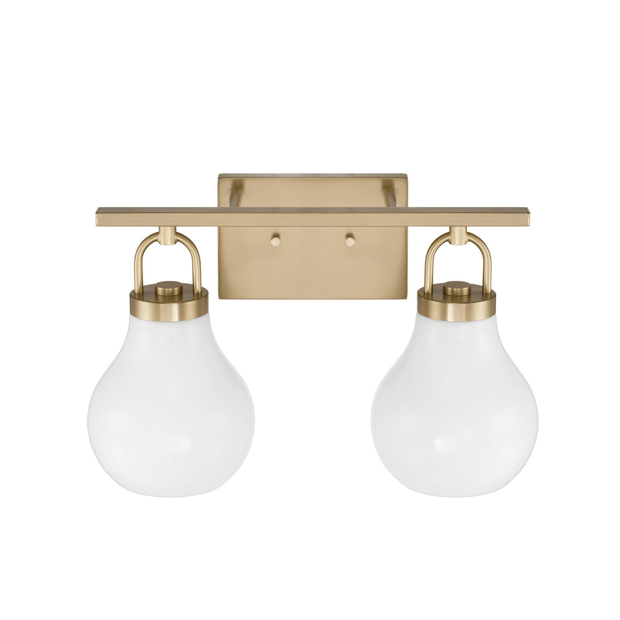 Naya 2 Light Vanity 16", Satin Brass and Opal Glass