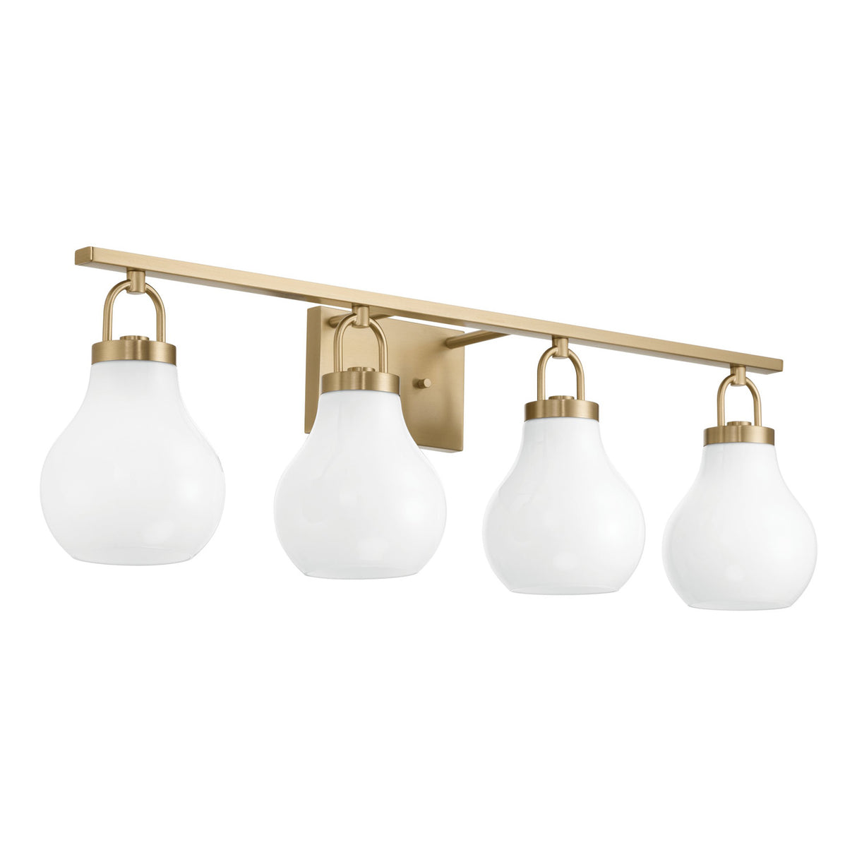 Naya 4 Light Vanity 34", Satin Brass and Opal Glass