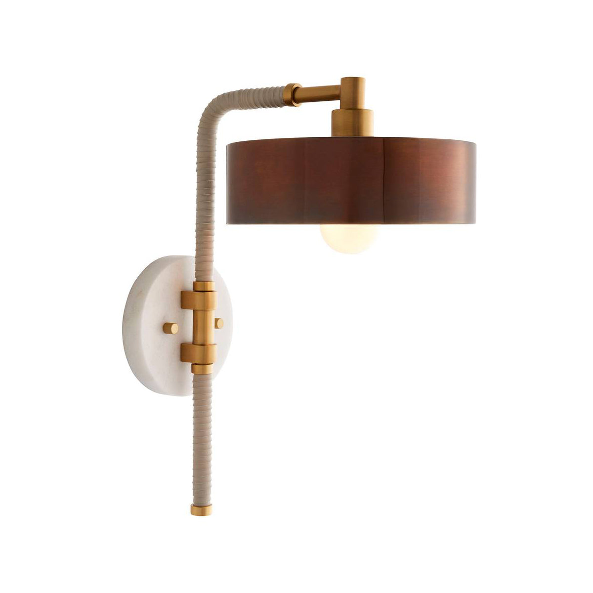 Amadeo Wall Sconce 18", Brown and Heritage Brass