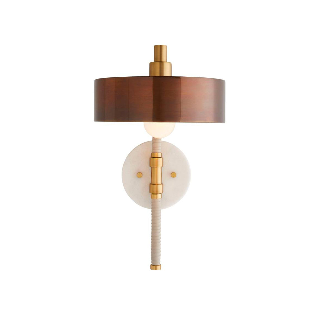 Amadeo Wall Sconce 18", Brown and Heritage Brass
