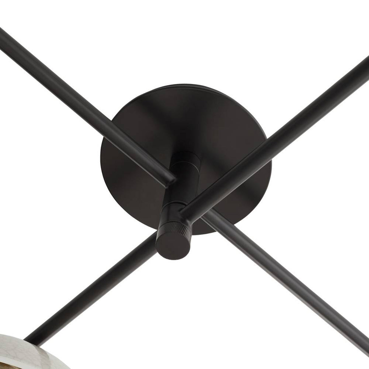 Hanley 4 Light Flush Mount 45", Black and Ivory Crackle Ceramic