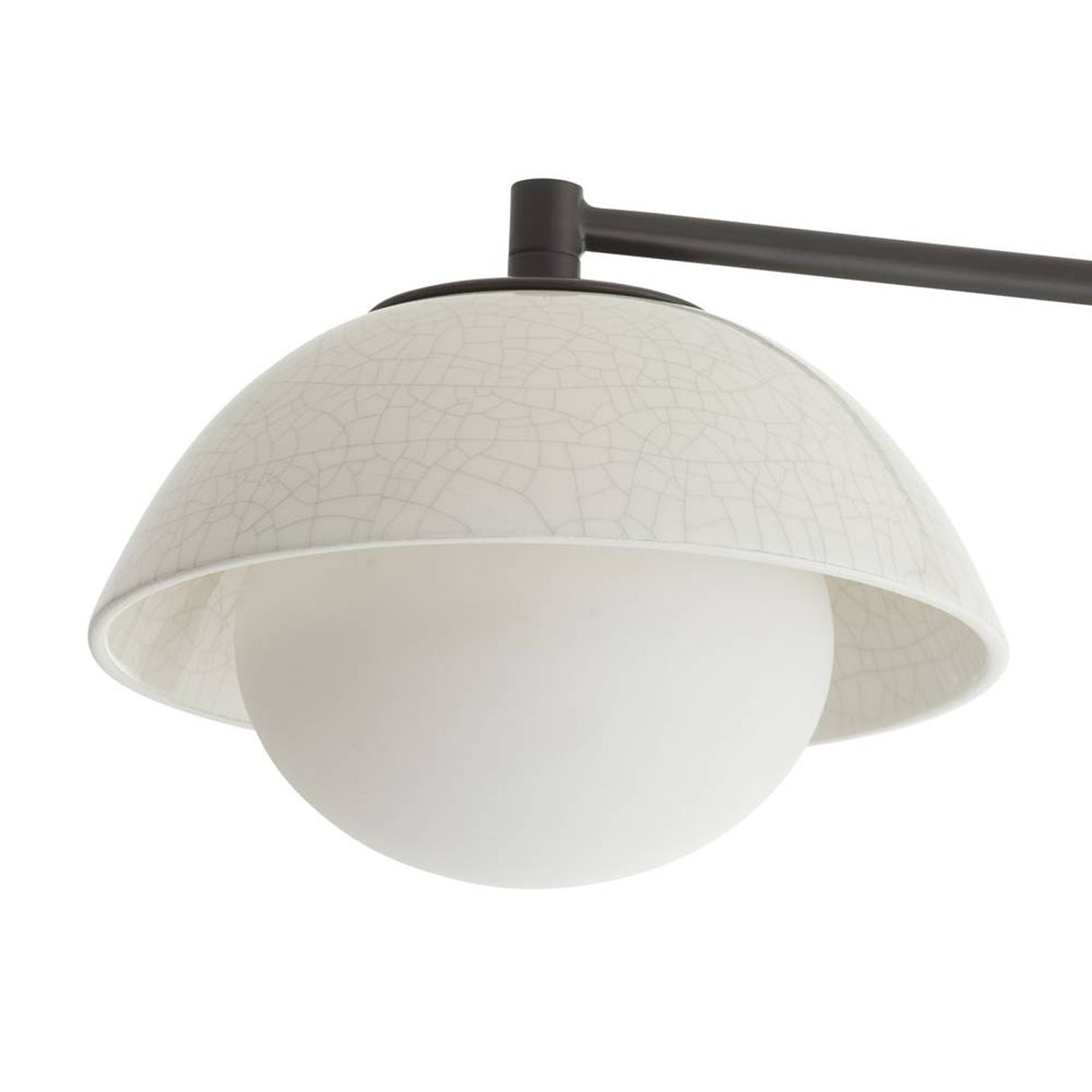 Hanley 4 Light Flush Mount 45", Black and Ivory Crackle Ceramic