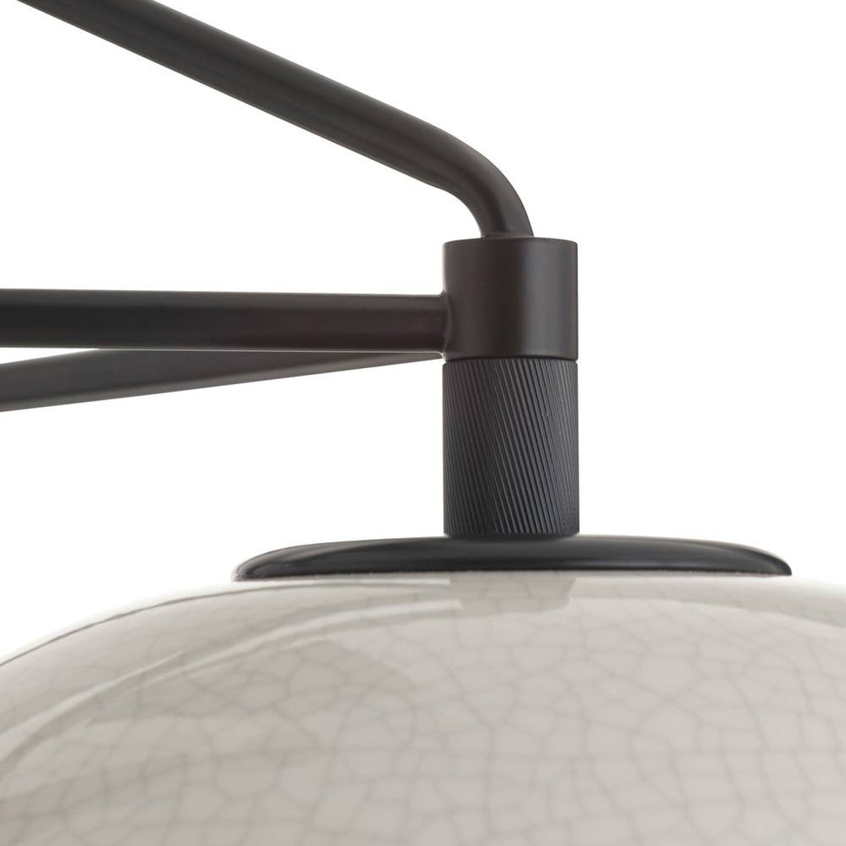 Hanley 3 Light Chandelier 38", Black with Ivory Crackle Ceramic