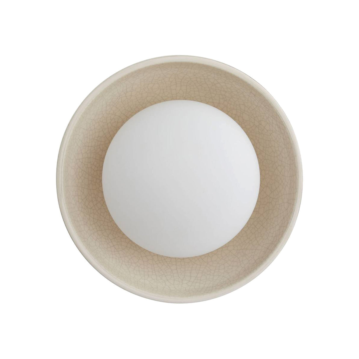 Hanley Flush Mount 12", Black and Ivory Crackle Ceramic