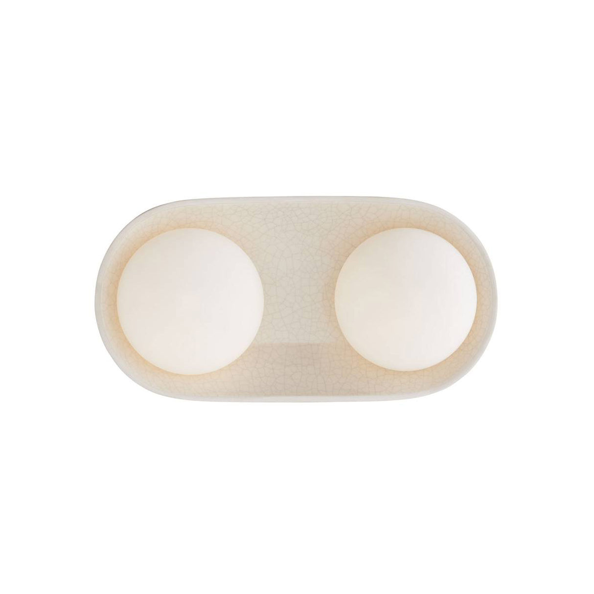 Hanley Double Wall Sconce 16", Ivory Crackle Ceramic with Black Accents