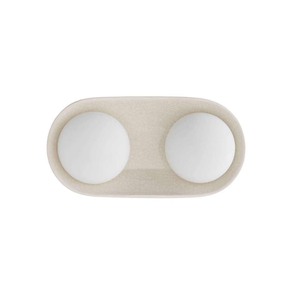 Hanley Double Wall Sconce 16", Ivory Crackle Ceramic with Black Accents