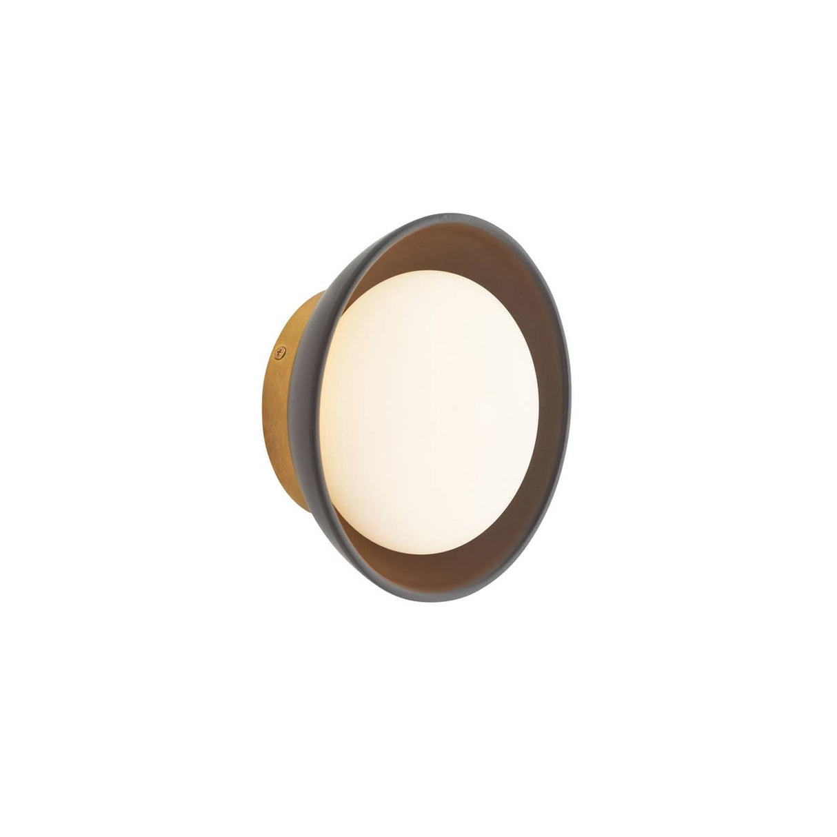 Hanley Wall Sconce 8", Matte Black Ceramic with Brass Accents