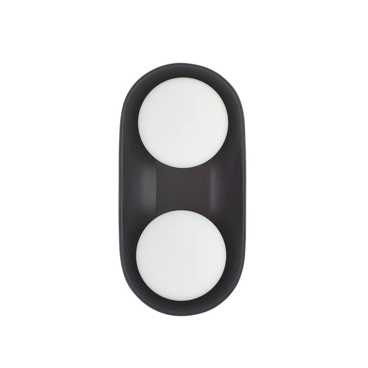 Hanley Double Wall Sconce 16", Matte Black Ceramic with Brass Accents