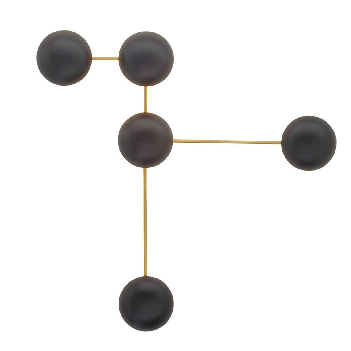 Hanley 5 Light Scultural Wall Sconce 44", Matte Black Ceramic with Brass Accents