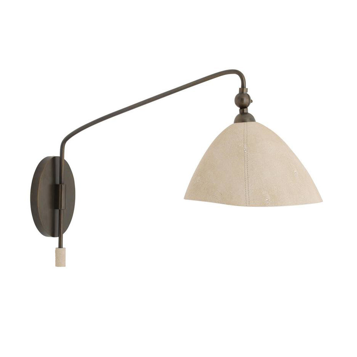 Winslet Adjustable Wall Sconce 15", English Bronze and Ivory Leather