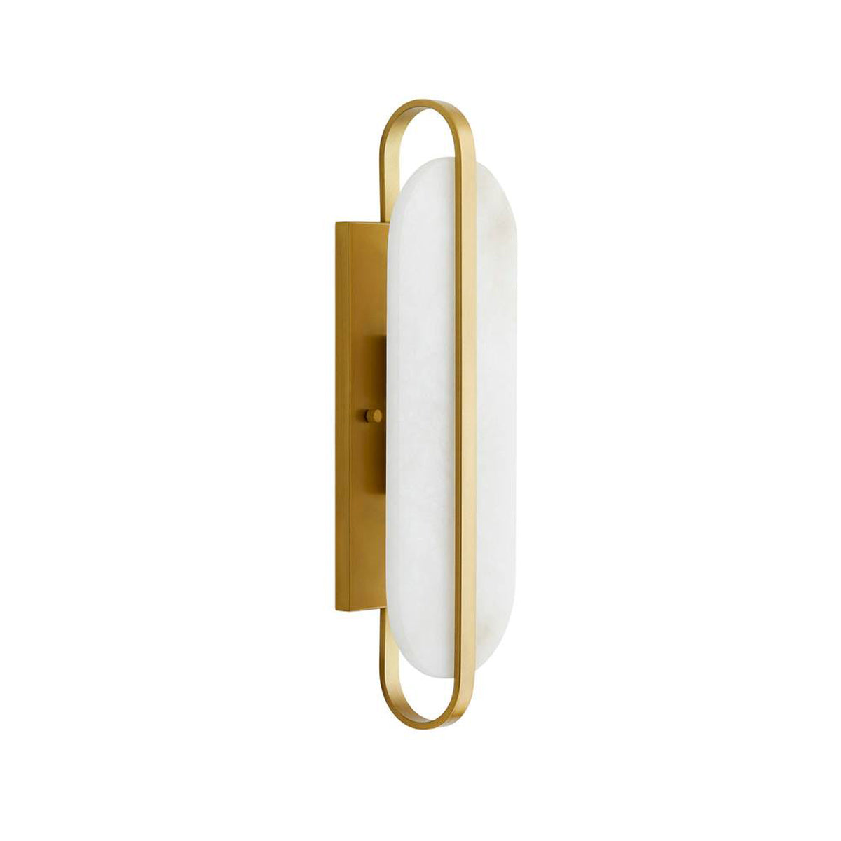 Vyra Wall Sconce 19", Antique Brass and Alabaster