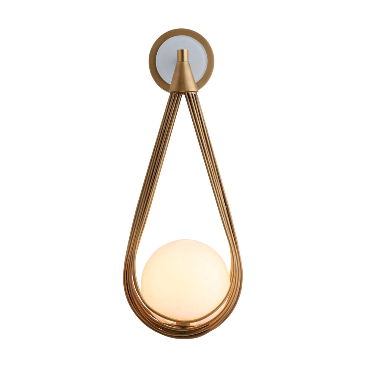 Lorien Wall Sconce 21", Antique Brass and Opal Glass