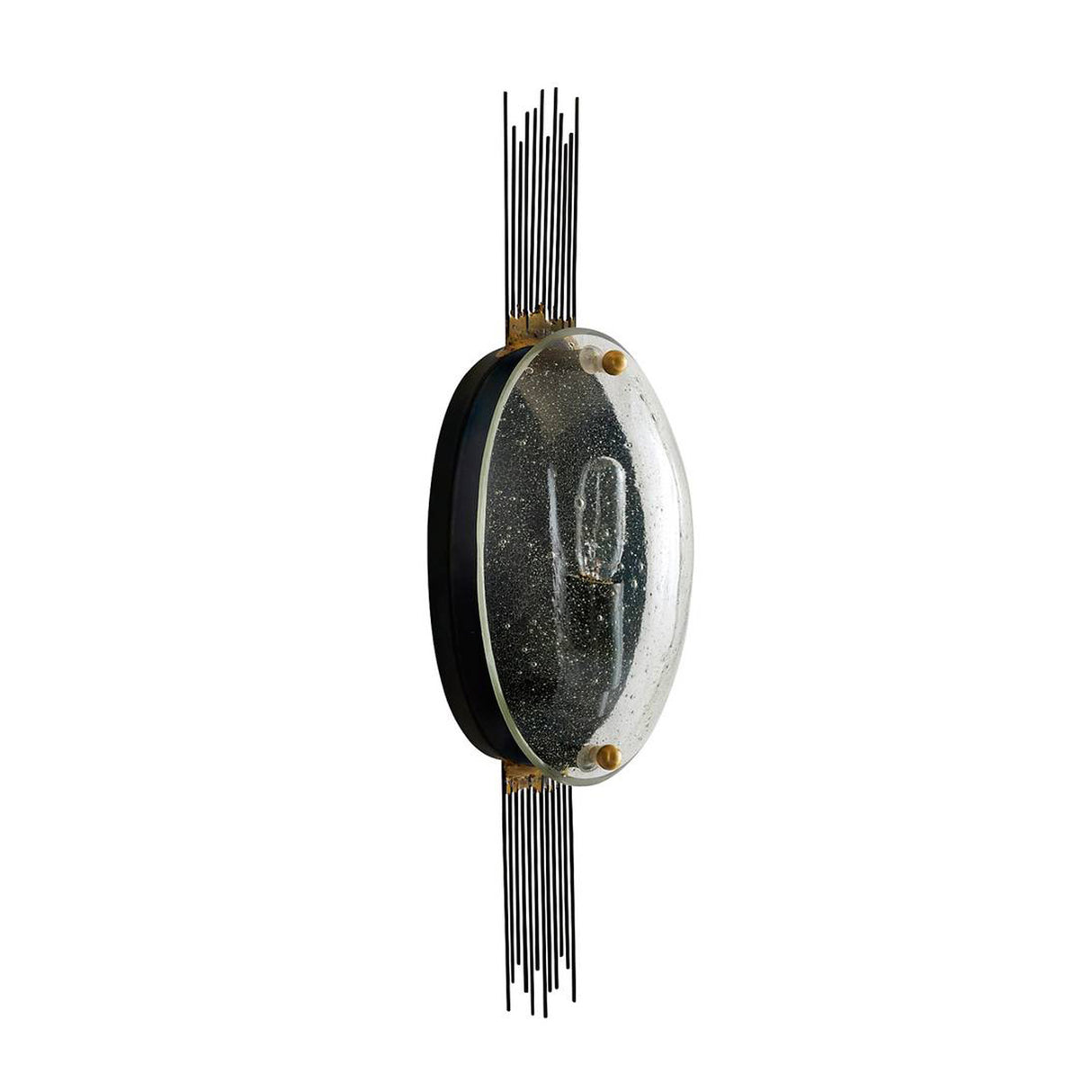Octavien Wall Sconce 18", Aged Iron and Clear Seeded Glass