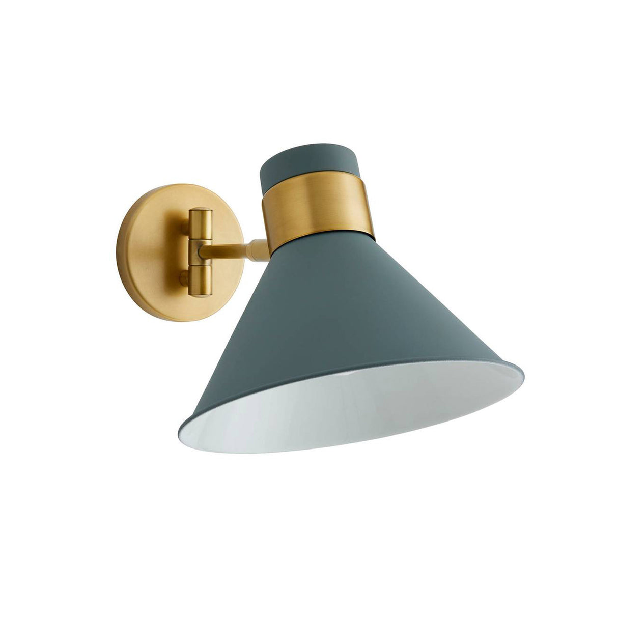 Cosette Adjustable Wall Sconce 8", Fog Blue and Antique Brass