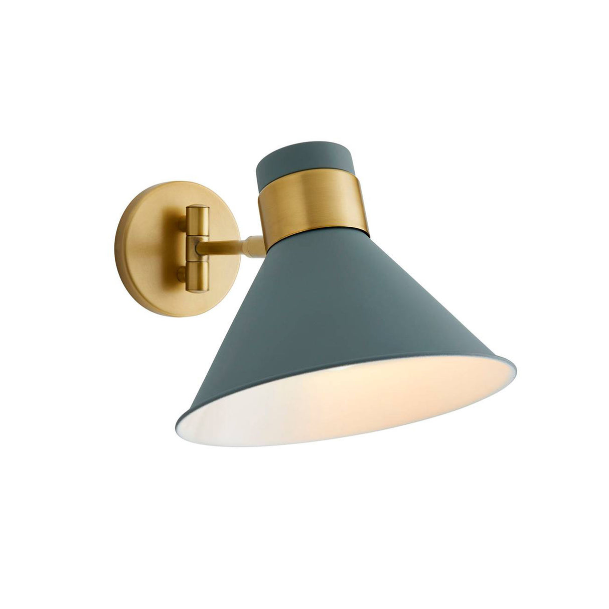 Cosette Adjustable Wall Sconce 8", Fog Blue and Antique Brass