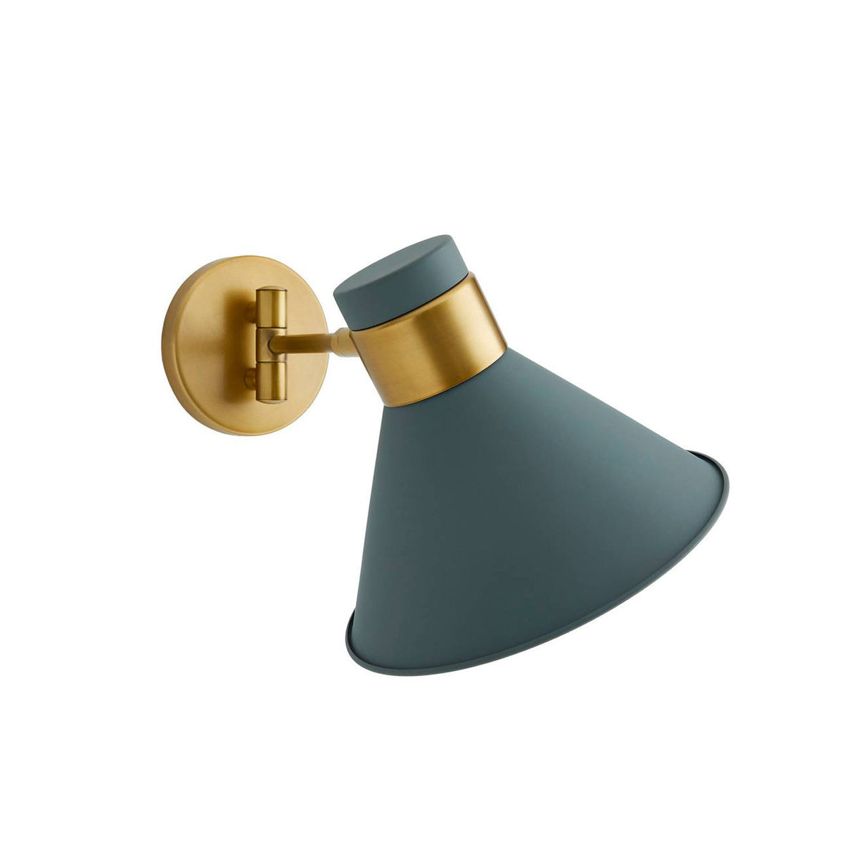 Cosette Adjustable Wall Sconce 8", Fog Blue and Antique Brass