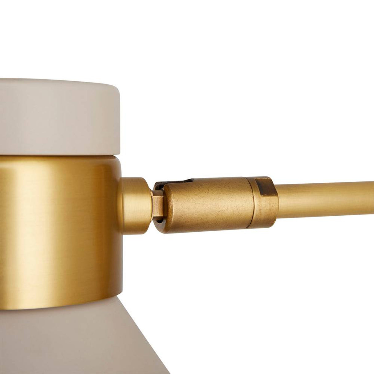 Cosette Adjustable Wall Sconce 8", Soft Taupe and Antique Brass