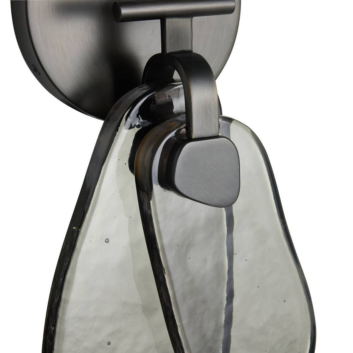 Renata LED Wall Sconce 14", English Bronze and Textured Smoke Glass