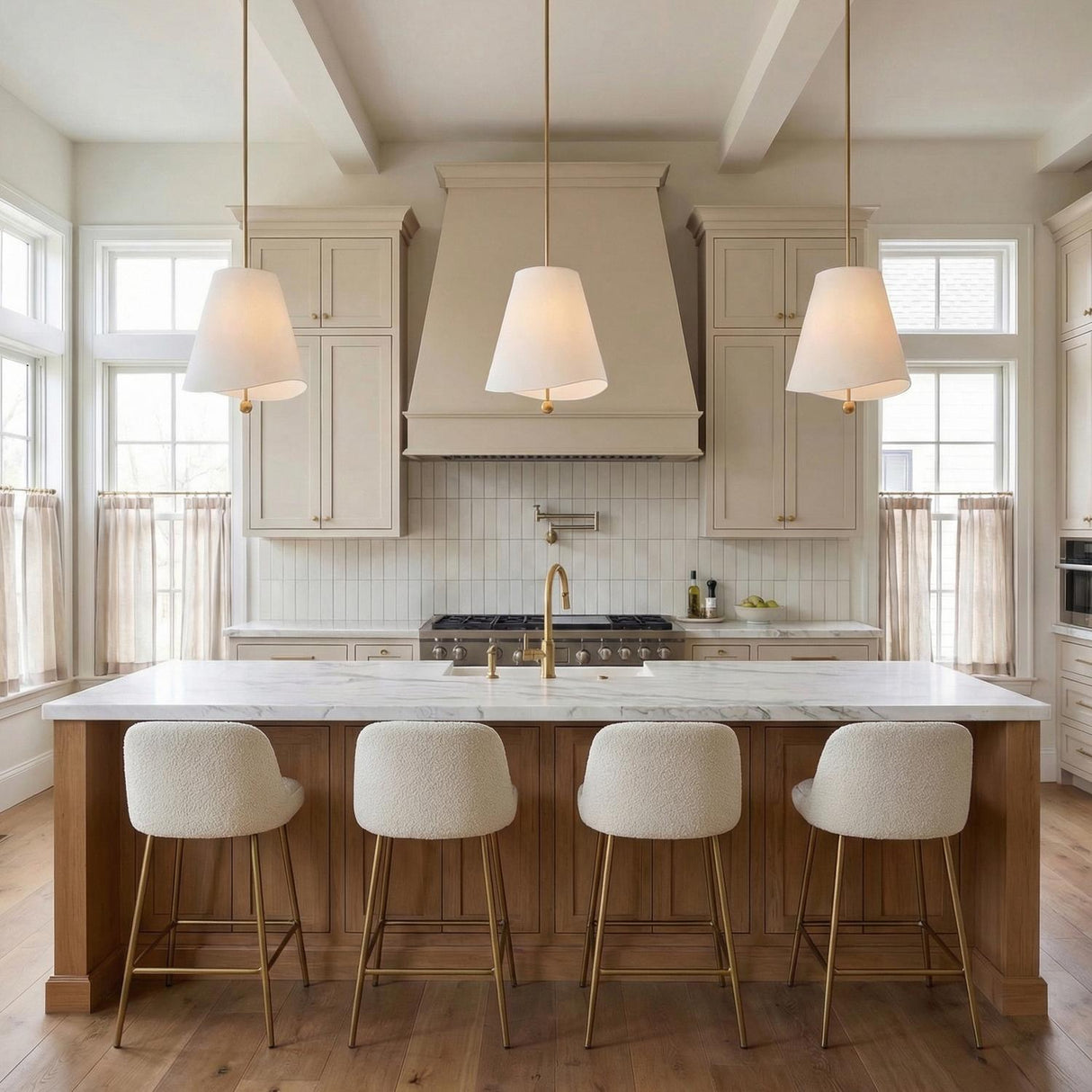 Jada Medium Conical Pendant 18", Modern Brass