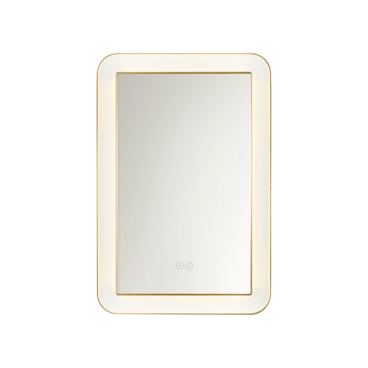 Hedley Rectangular LED Mirror 18" x 27", Modern Brass