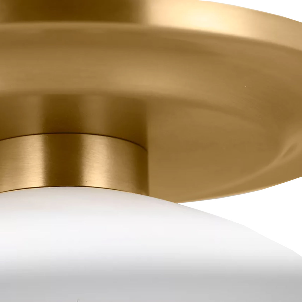 Hanna Semi-Flush 16", Modern Brass and White Plaster