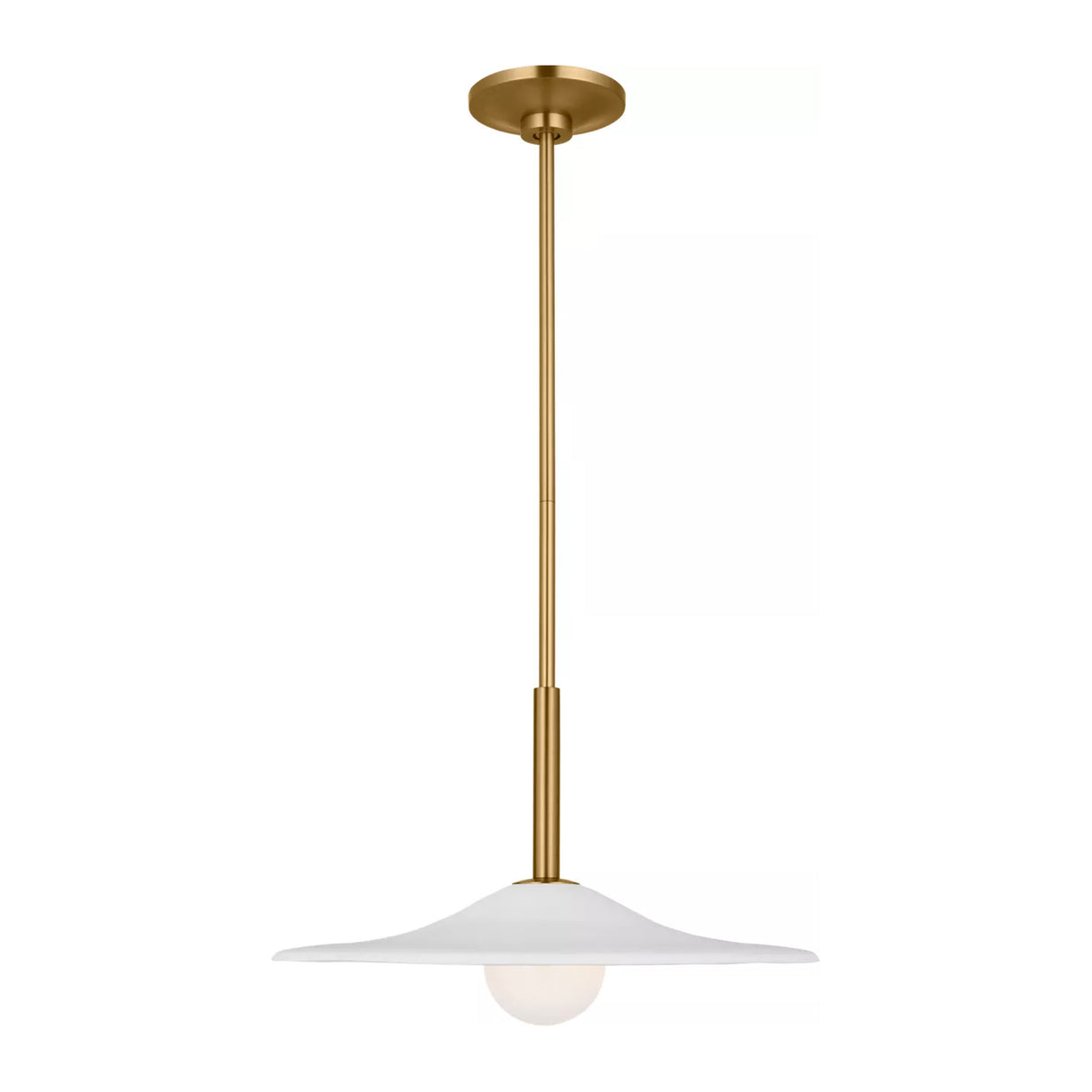 Hanna Medium Pendant 16", Modern Brass and White Plaster