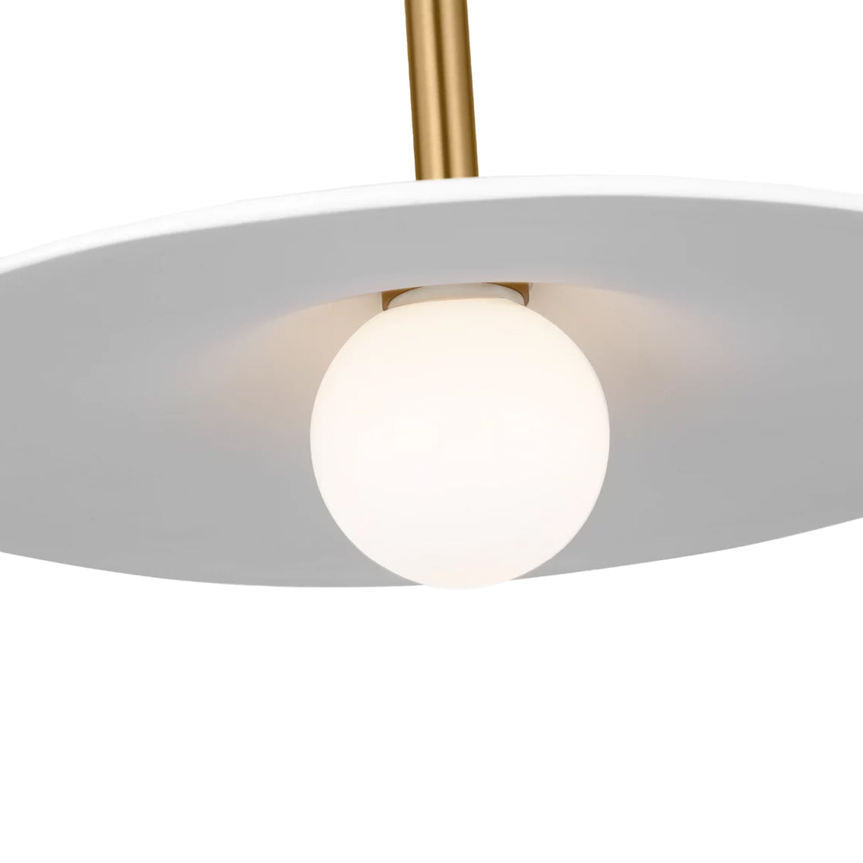 Hanna Medium Pendant 16", Modern Brass and White Plaster