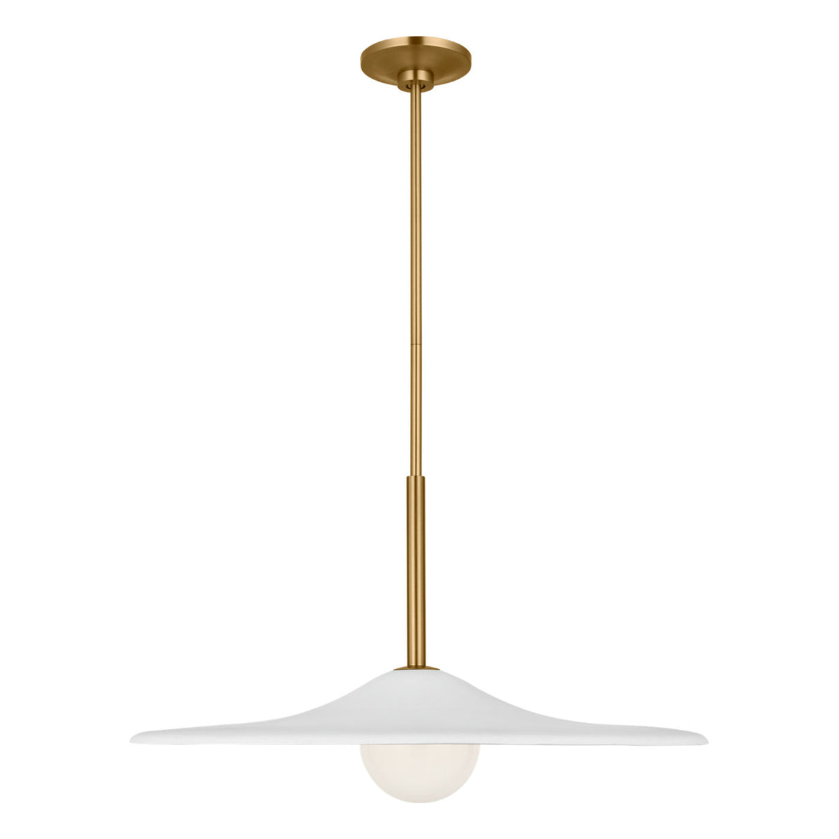 Hanna Large Pendant 24", Modern Brass and White Plaster