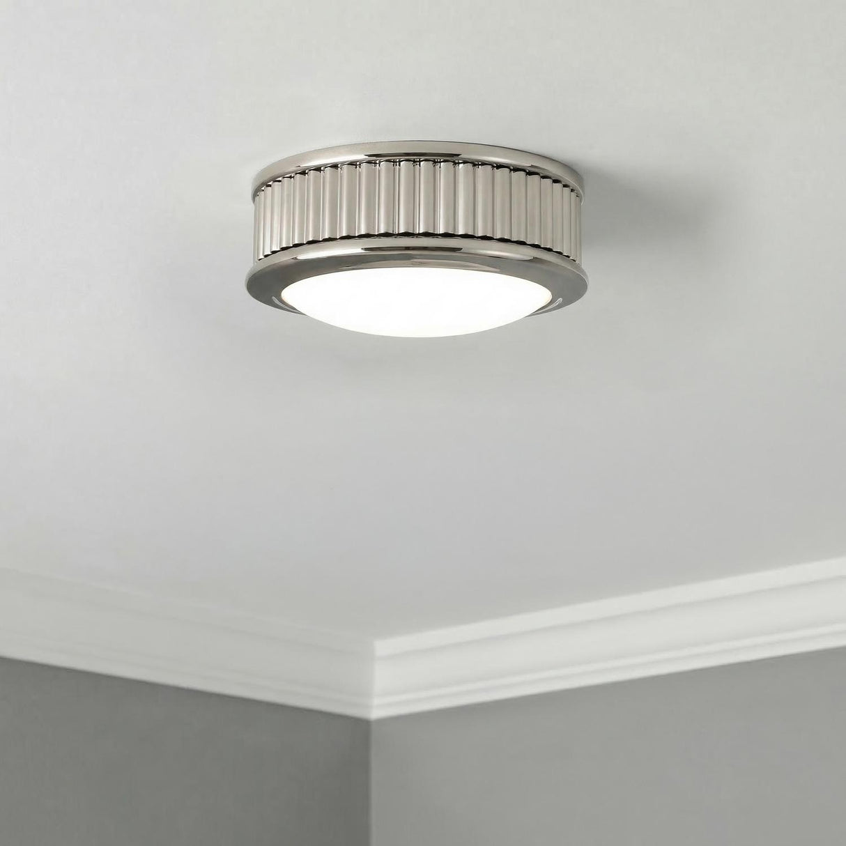 Bishop Extra Small LED Flush Mount 5", Polished Nickel