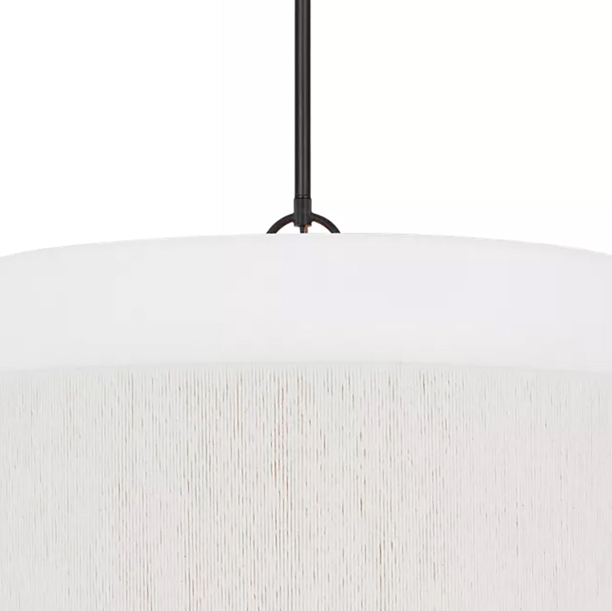 Daria Large Pendant 26", Aged Iron and White