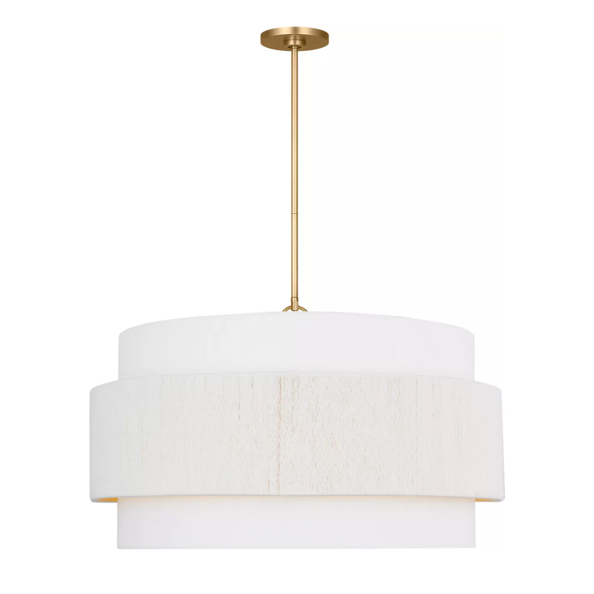 Daria Extra Large Pendant 30", Gilded Brass and White