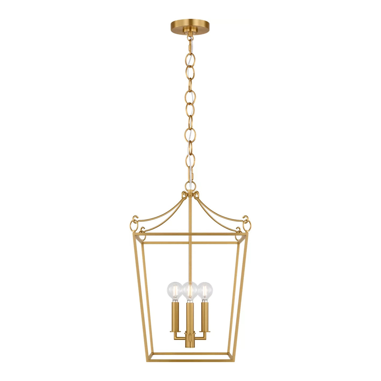 Cambria Small Lantern Pendant 14", Modern Brass