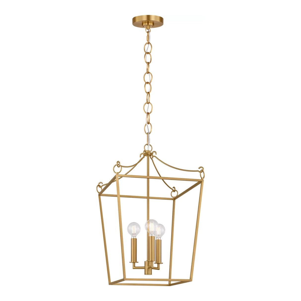 Cambria Small Lantern Pendant 14", Modern Brass