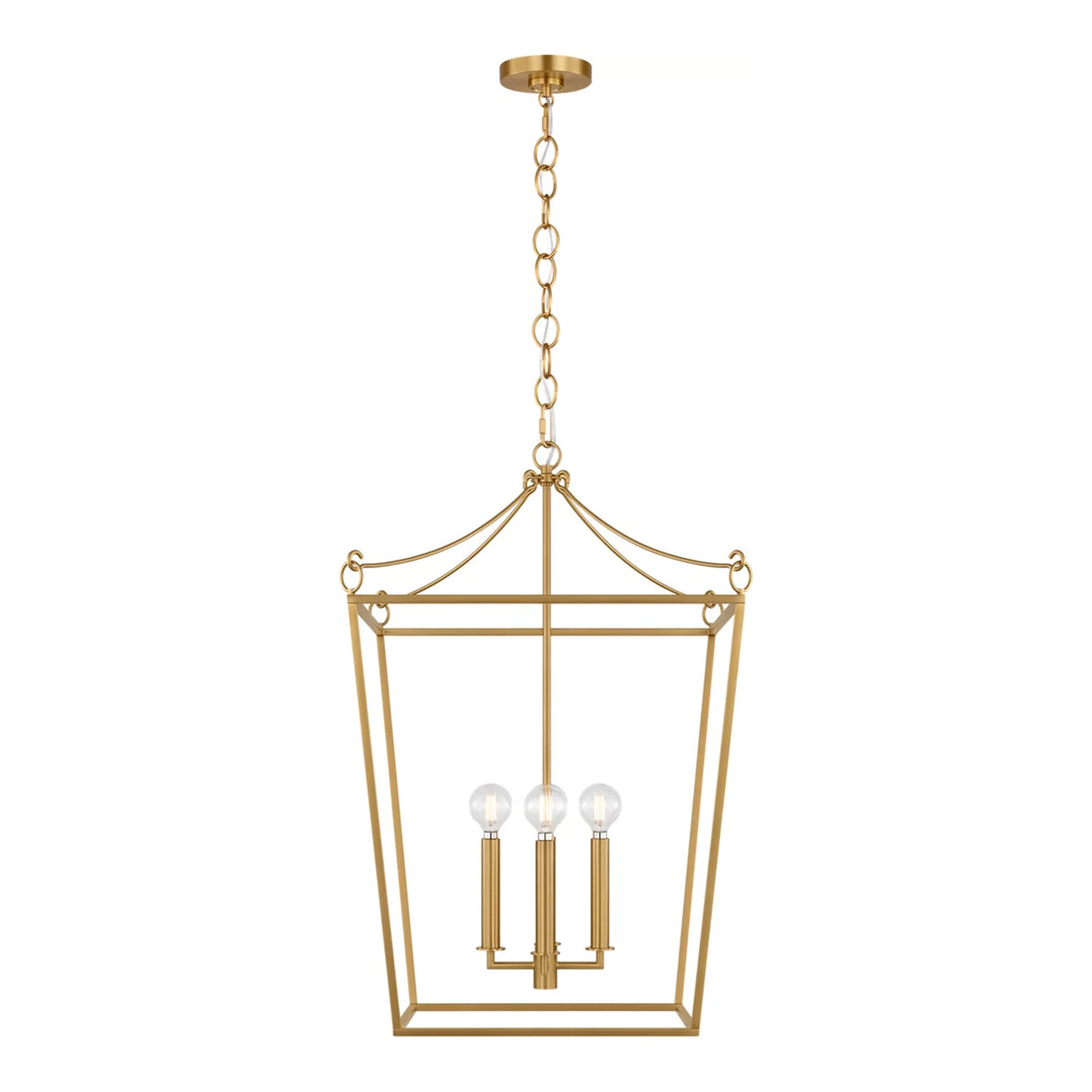 Cambria Medium Lantern Pendant 18", Modern Brass